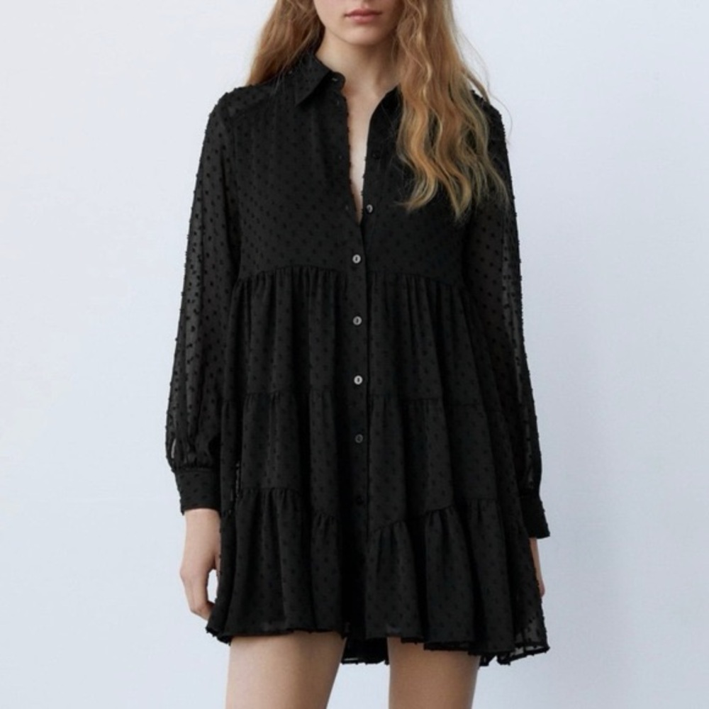 Zara Black Tiered Dress